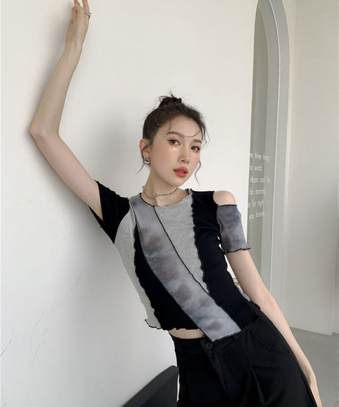 Color Block Cut-Out Top